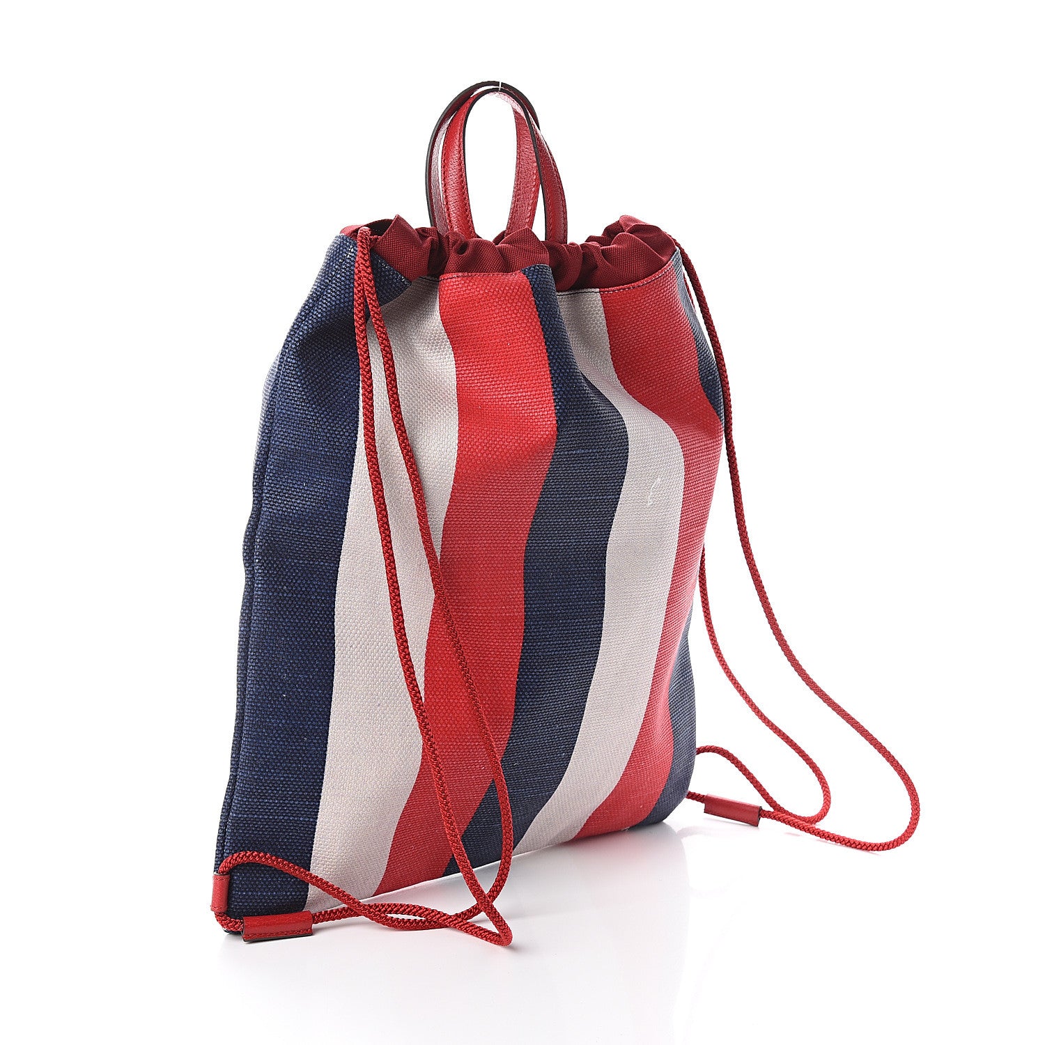 Gucci Canvas Logo Sylvie Stripe Drawstring Backpack Red 2 of 8
