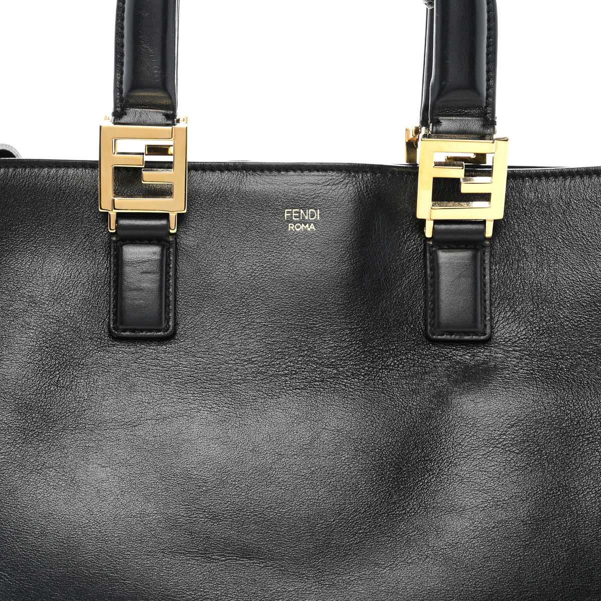 Fendi Vitello Glacier Medium FF Tote Black 7 of 10