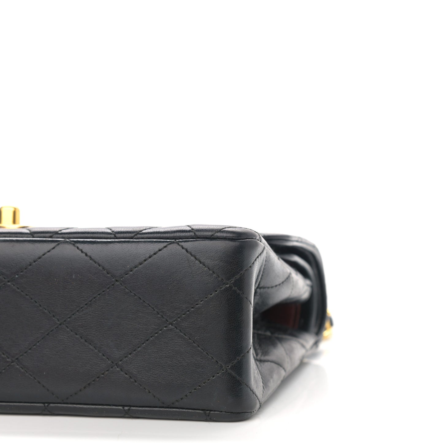 Lambskin Quilted Small Double Flap Black