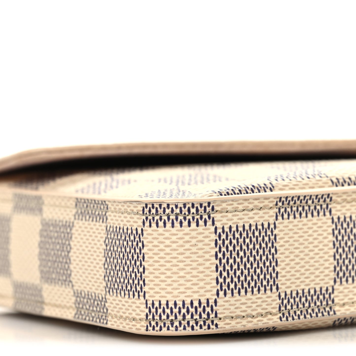 Damier Azur Pochette Felicie Chain Wallet Rose Ballerine