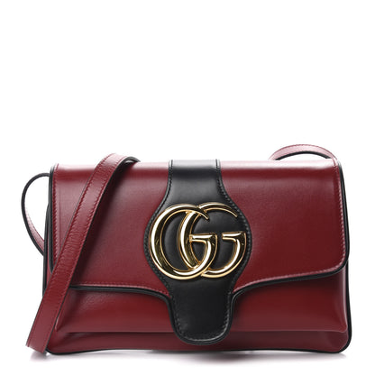 Gucci Vitello Palmellato Lux Bi-Color Small Arli Flap Shoulder Bag New Cherry Red Black 1 of 10