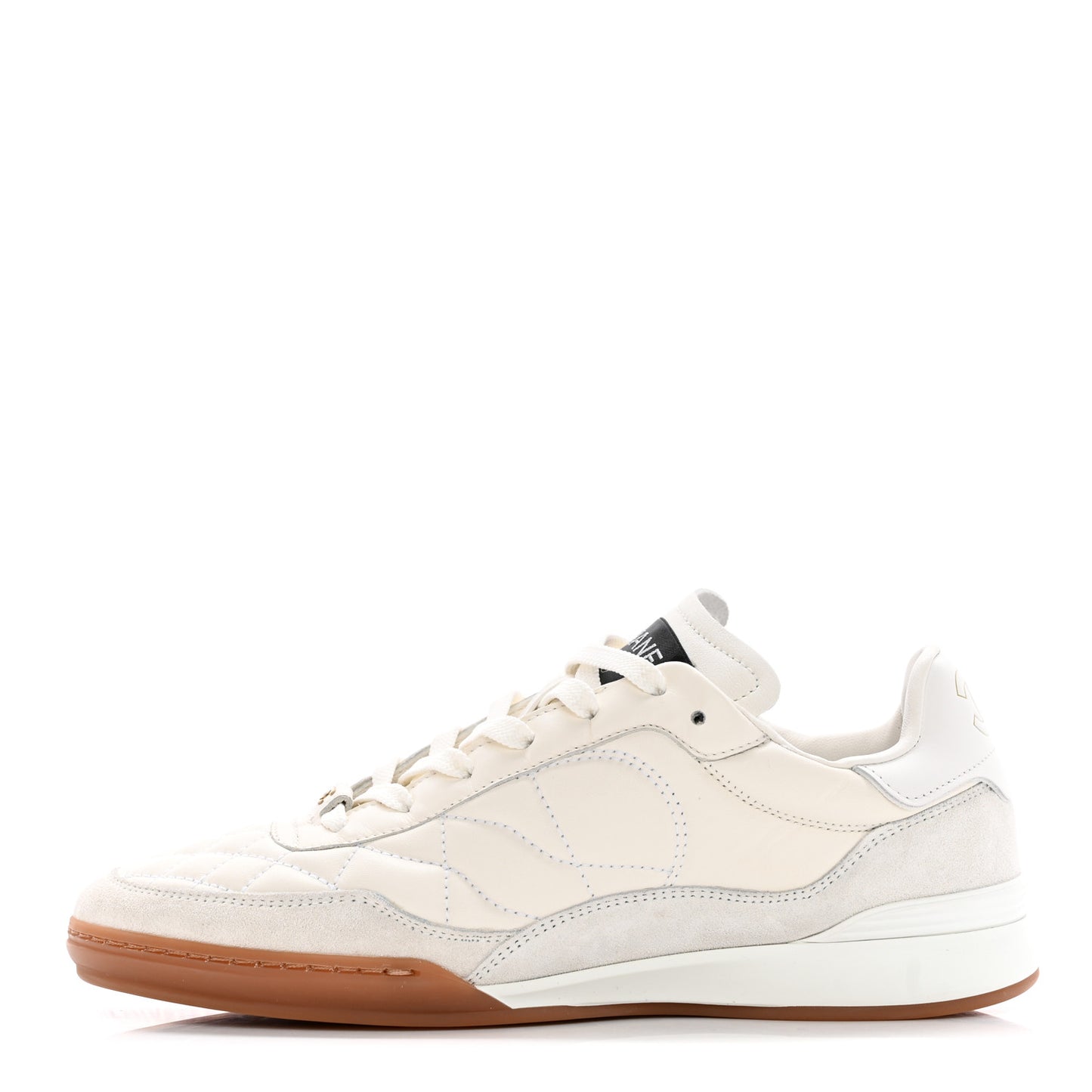 Suede Calfskin Quilted Sneakers 38 White