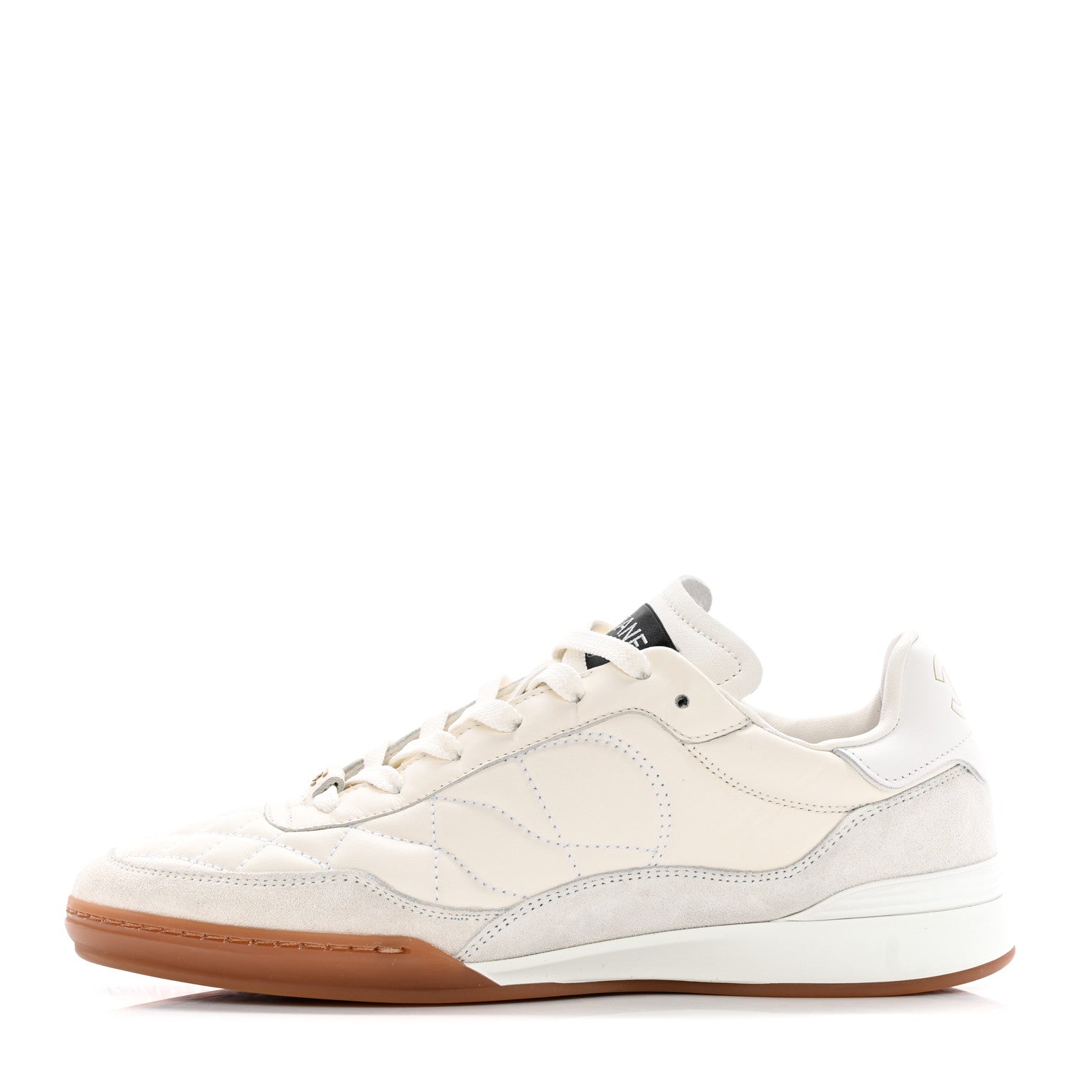 Chanel Suede Calfskin Quilted Sneakers 38 White 1 of 11