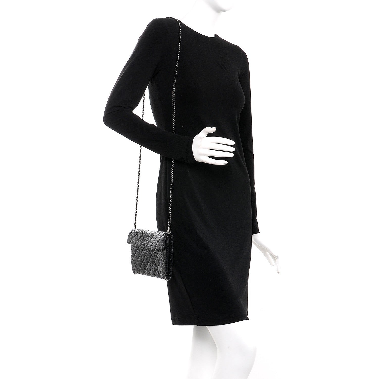 Chanel Crystal Quilted Evening Flap Black 2 of 8