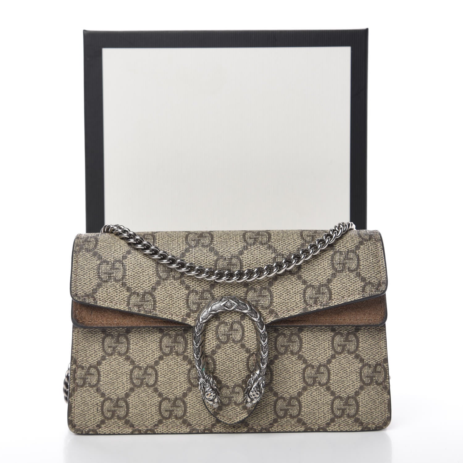 Gucci GG Supreme Monogram Super Mini Dionysus Shoulder Bag Taupe 11 of 11