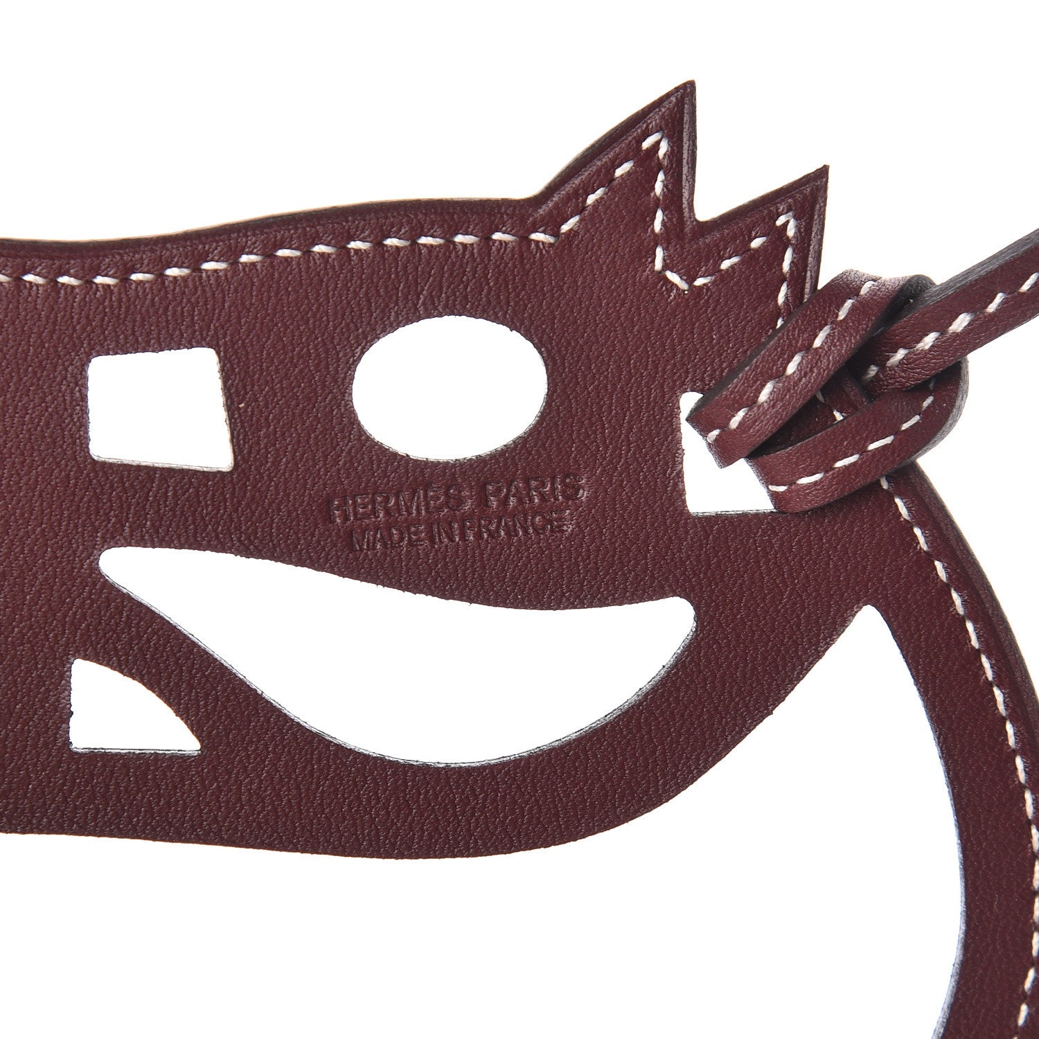 Hermes Swift Paddock Cheval Horse Bag Charm Bordeaux 3 of 4