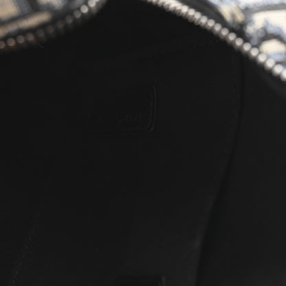 Christian Dior Oblique Jacquard Grained Calfskin Lingot Toiletry Case Blue Black 7 of 7