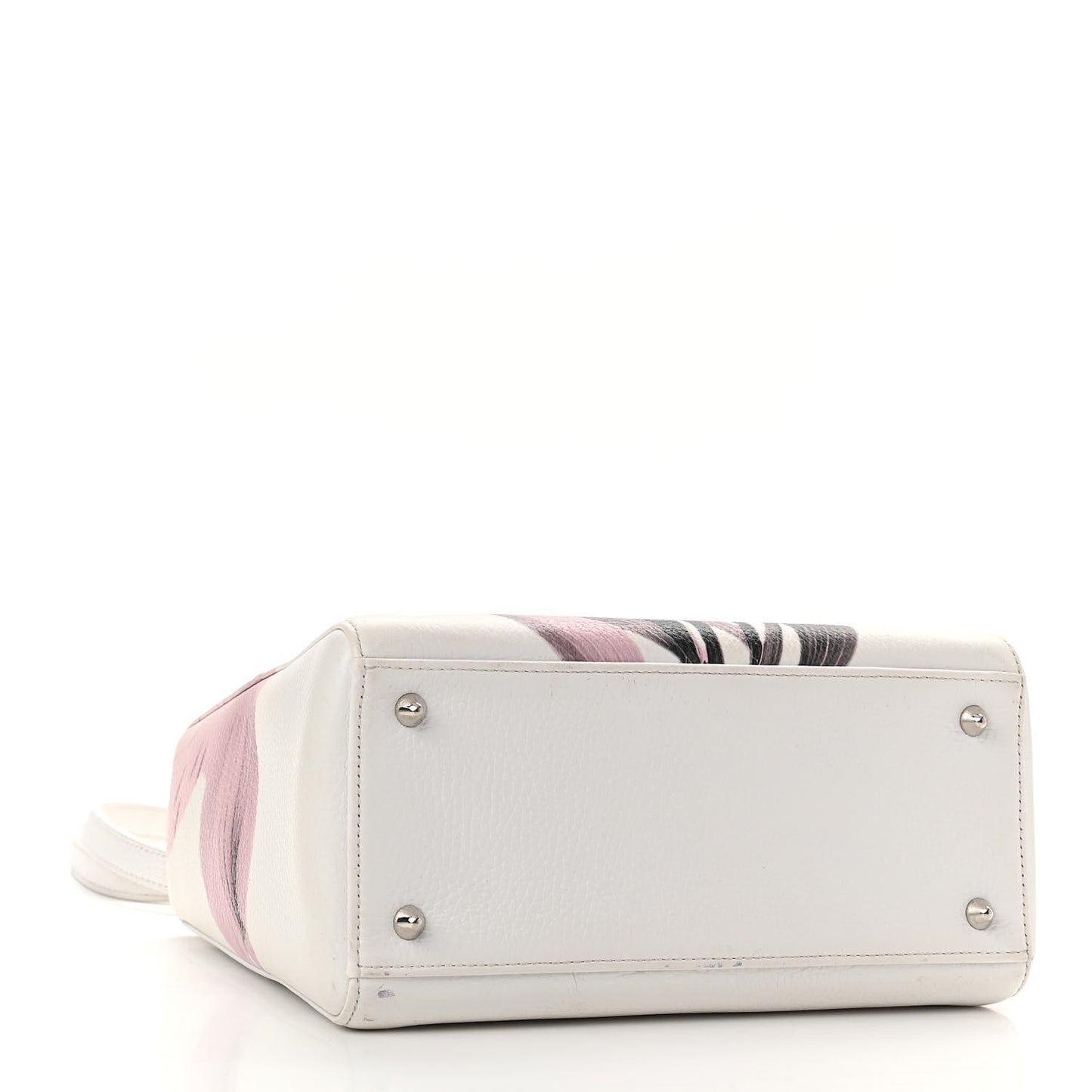 Deerskin Floral Printed Medium Lady Dior White