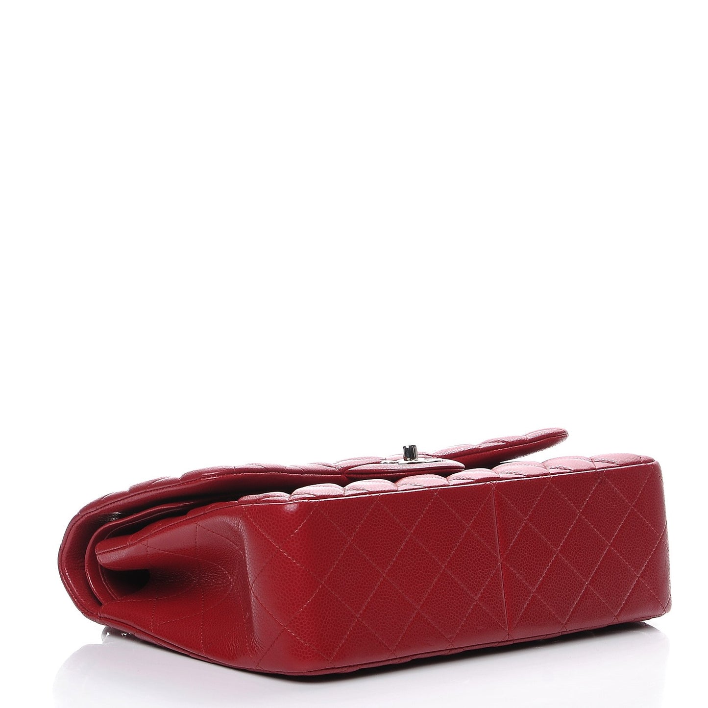Caviar Quilted Jumbo Double Flap Red