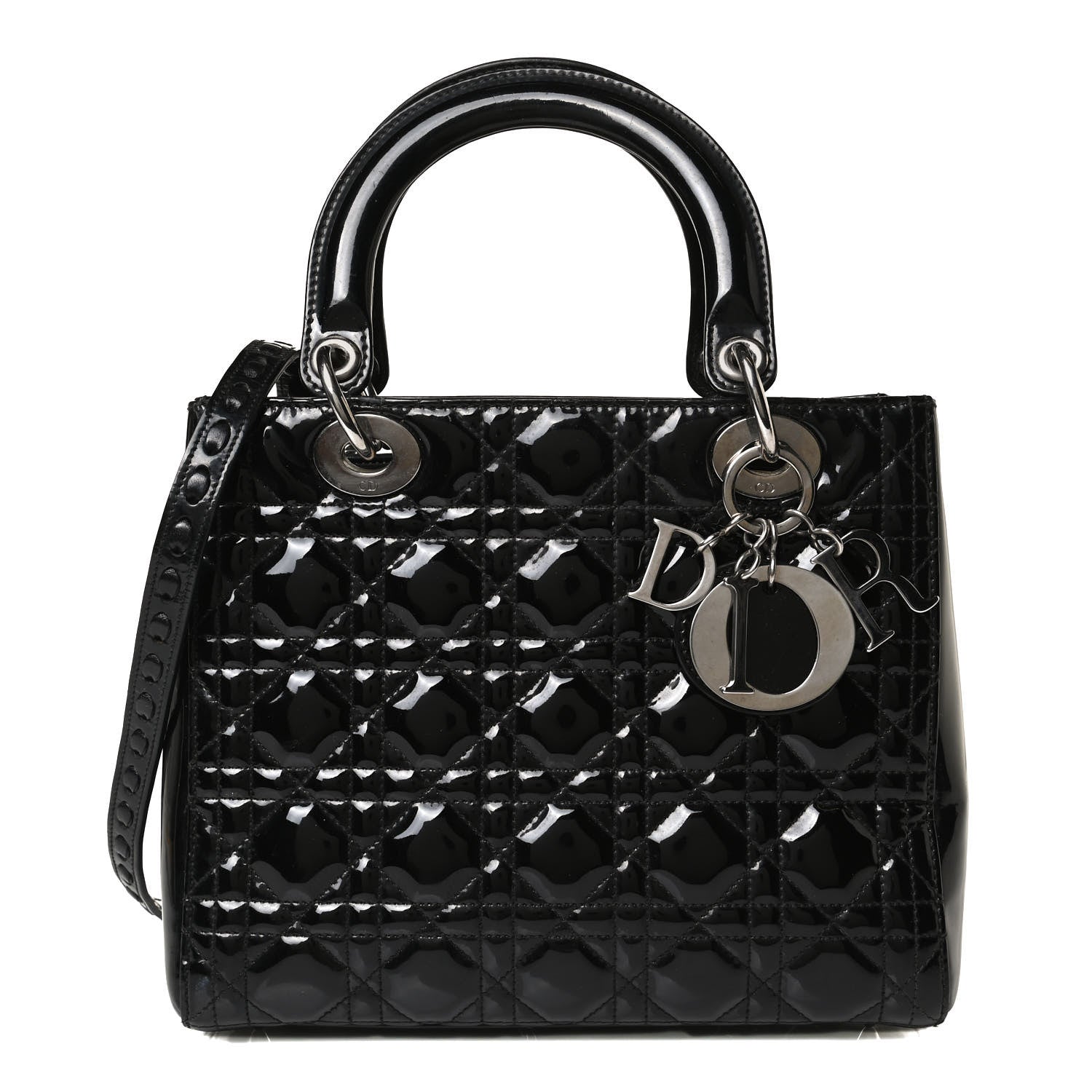 Christian Dior Patent Cannage Medium Lady Dior Black 1 of 16