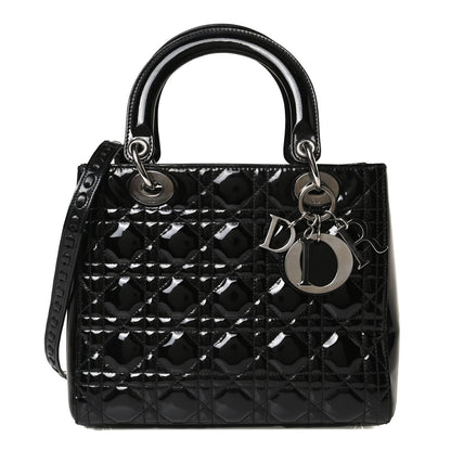 Christian Dior Patent Cannage Medium Lady Dior Black 1 of 16