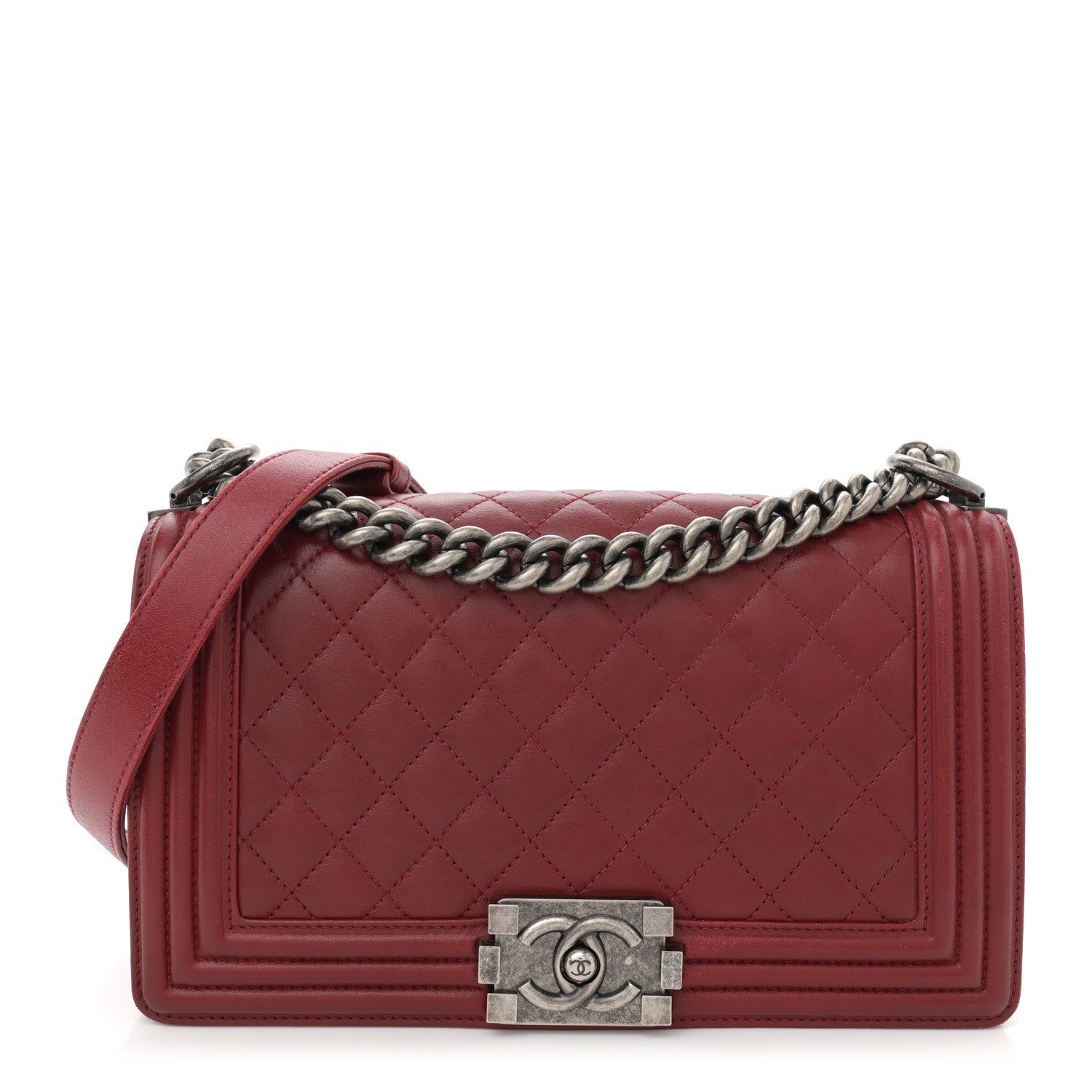 Chanel Lambskin Quilted Medium Boy Flap Red 1 of 13