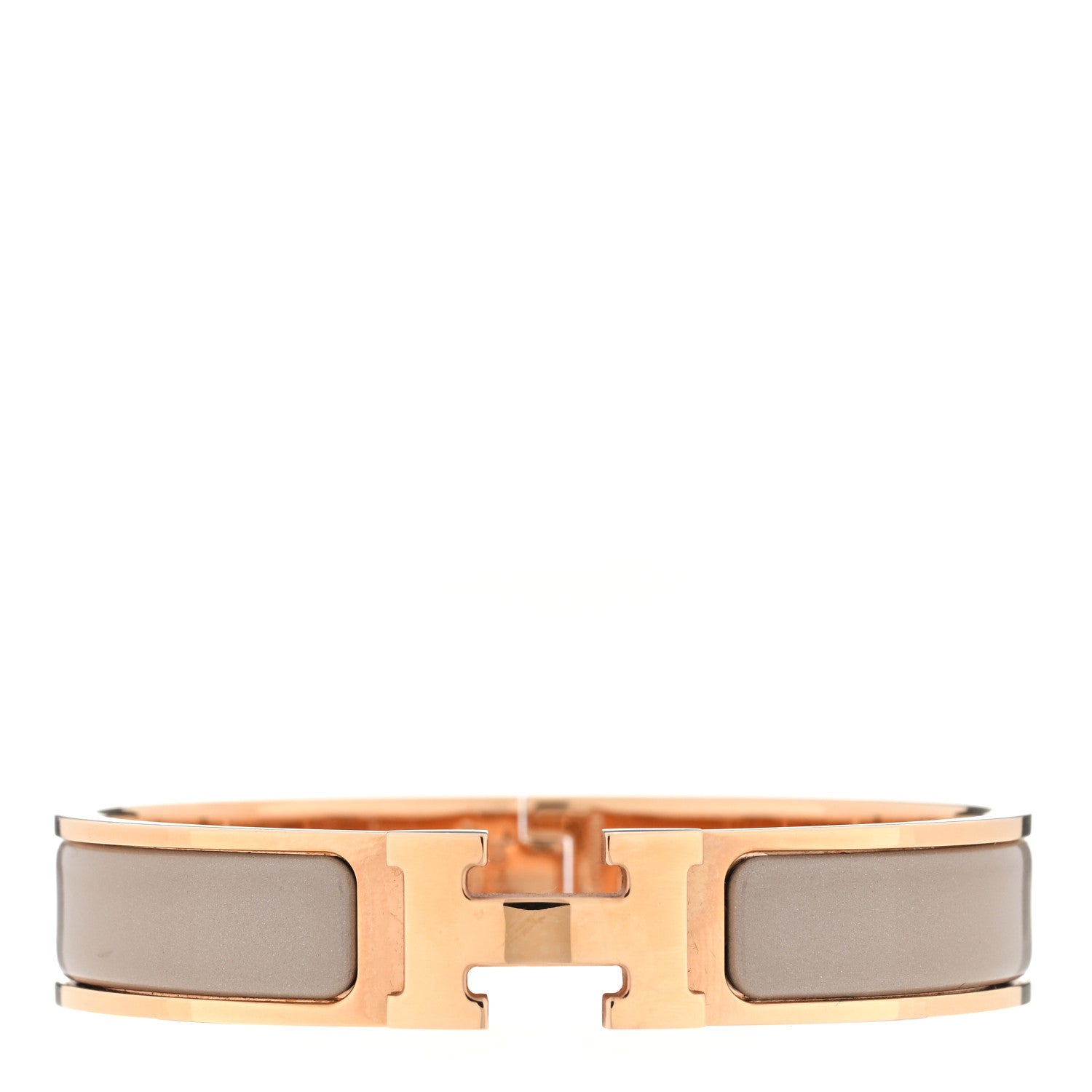 Hermes Enamel Narrow Clic Clac H Bracelet GM Marron Glace 1 of 3