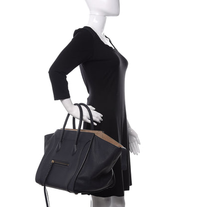 Celine Bullhide Calfskin Medium Phantom Luggage Navy Blue 2 of 10