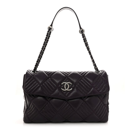 Chanel Lambskin In And Out XL Maxi Flap Dark Purple 1 of 11