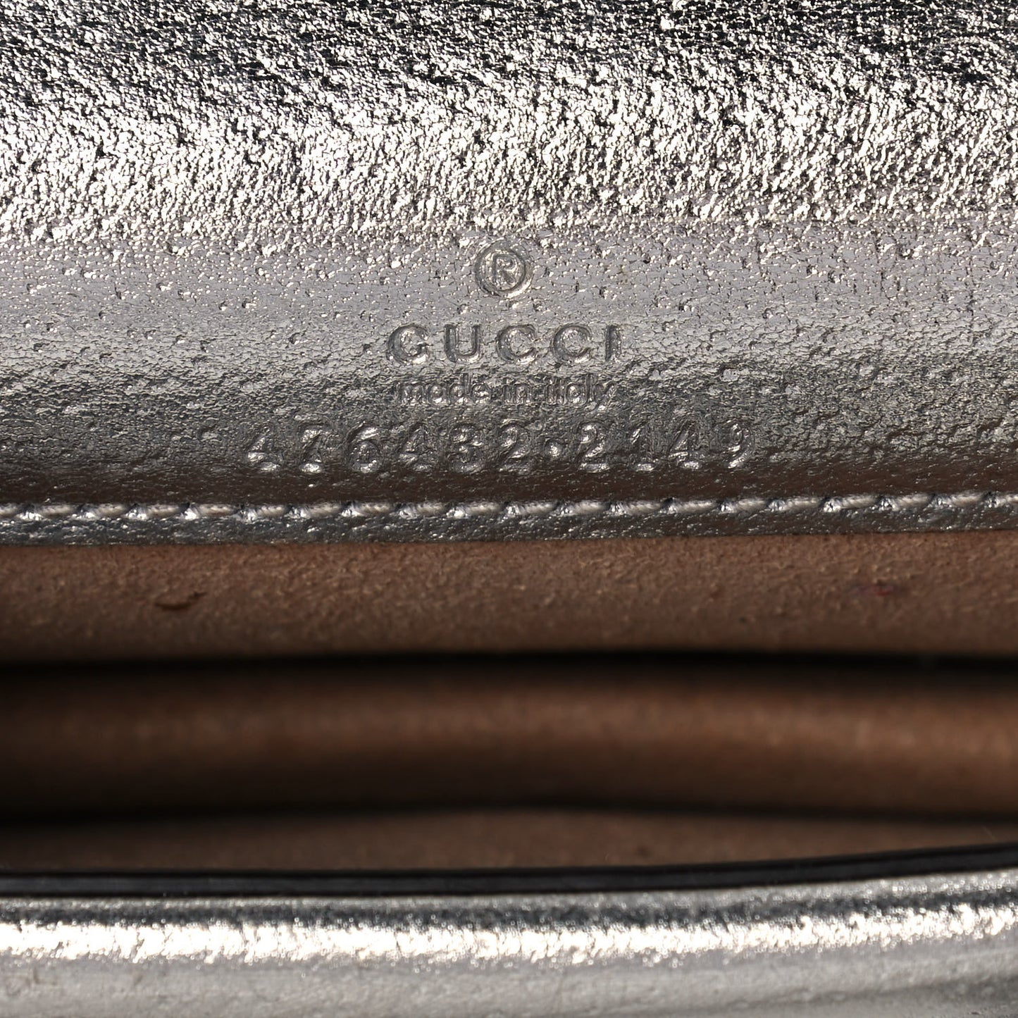 Metallic Calfskin Super Mini Dionysus Shoulder Bag Silver