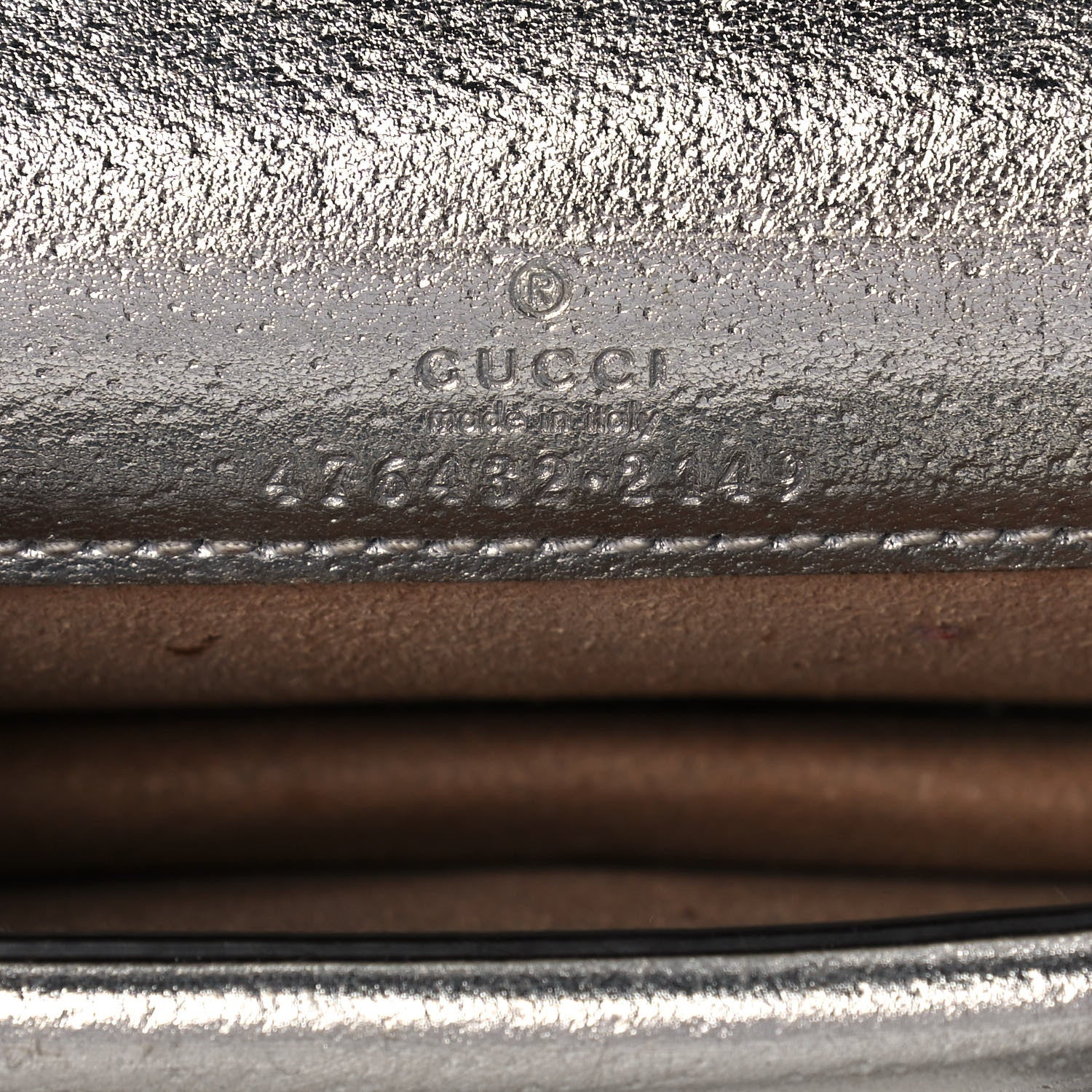Gucci Metallic Calfskin Super Mini Dionysus Shoulder Bag Silver 6 of 11