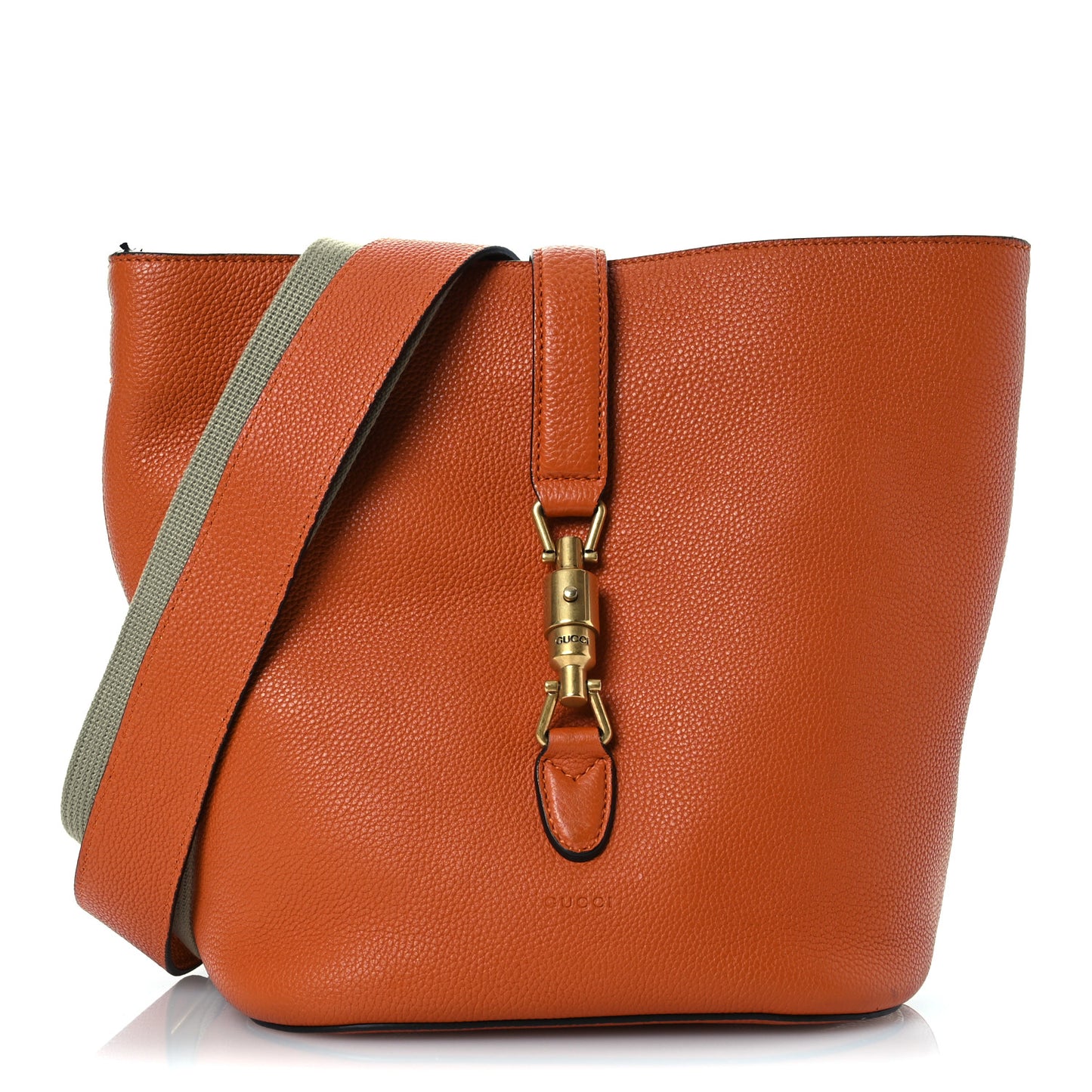 Soft Grained Calfskin Small Jackie Bucket Bag Orange