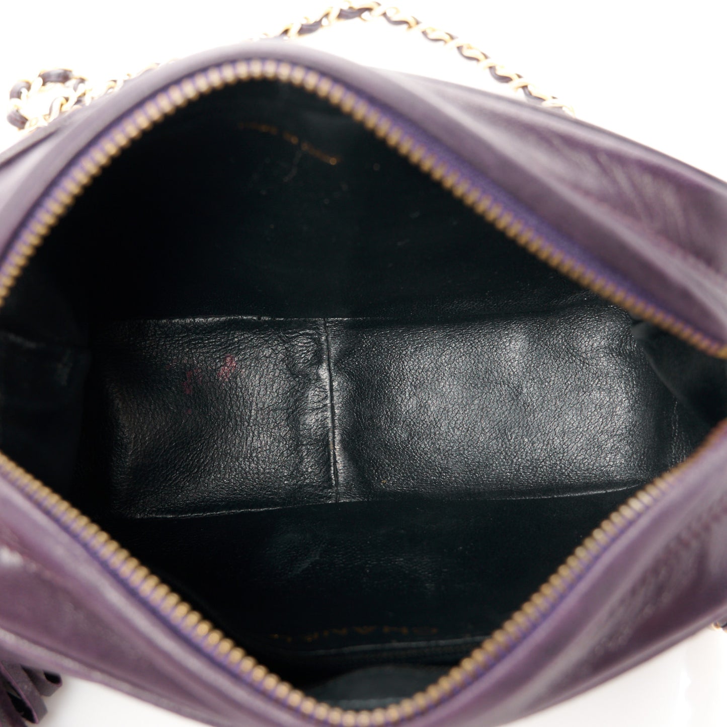 Lambskin CC Tassel Camera Case Purple