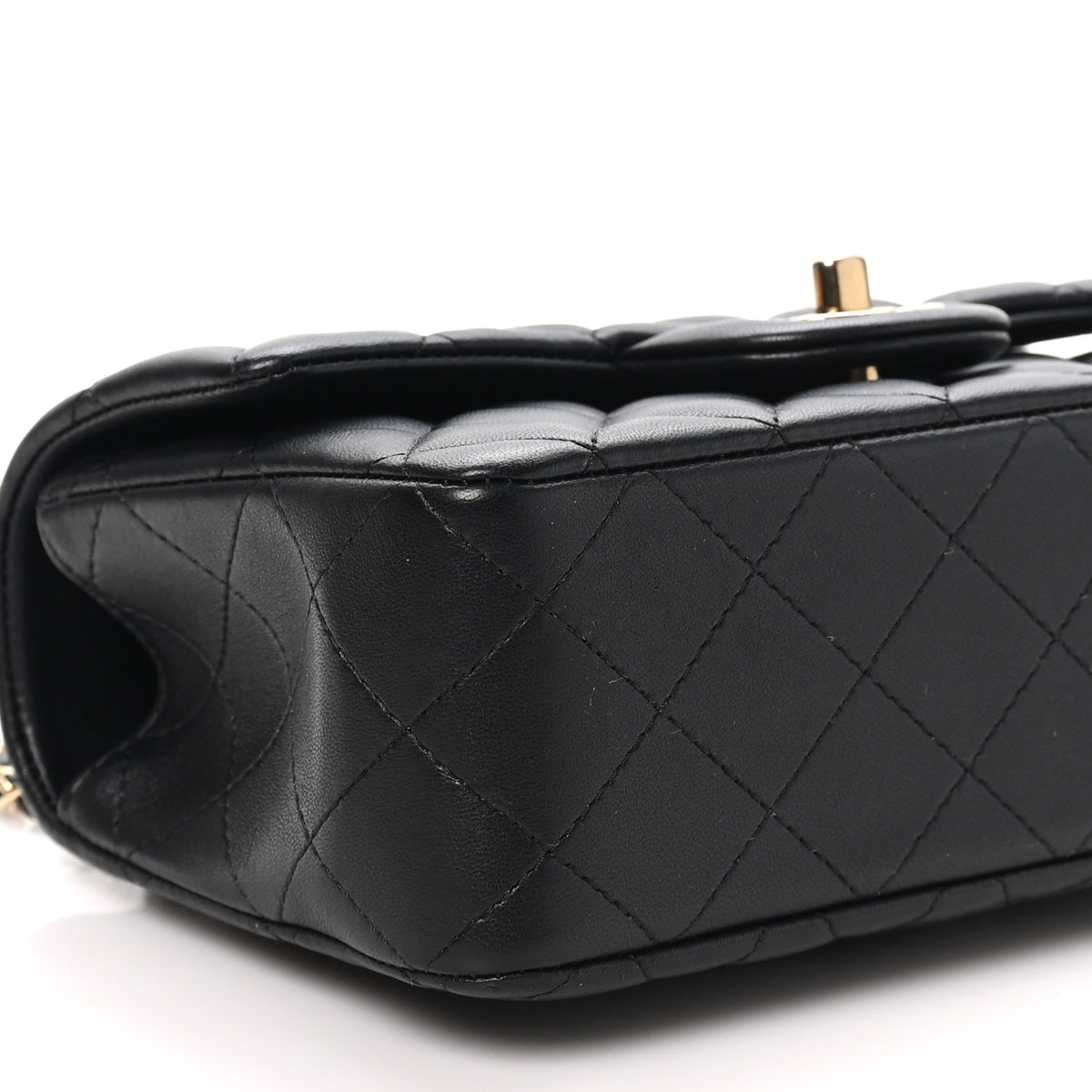Chanel Lambskin Quilted Mini Top Handle Rectangular Flap Black 9 of 11