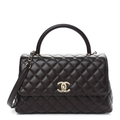 Chanel Caviar Quilted Small Coco Handle Flap Dark Brown 1 of 9