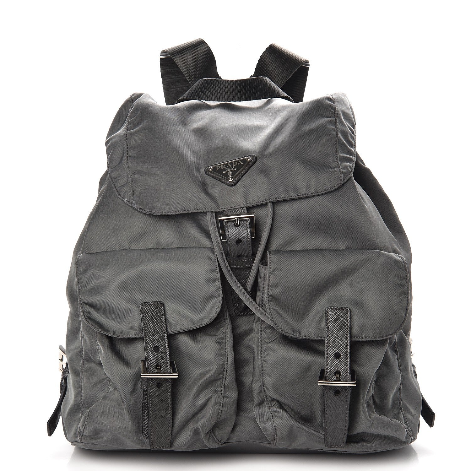 Prada Tessuto Nylon Saffiano Vela Backpack Grey 1 of 8
