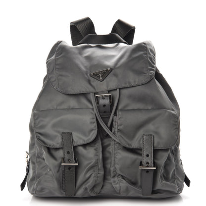 Prada Tessuto Nylon Saffiano Vela Backpack Grey 1 of 8