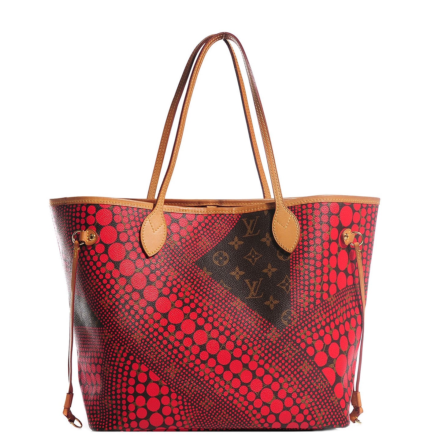 Monogram Kusama Waves Neverfull MM Red