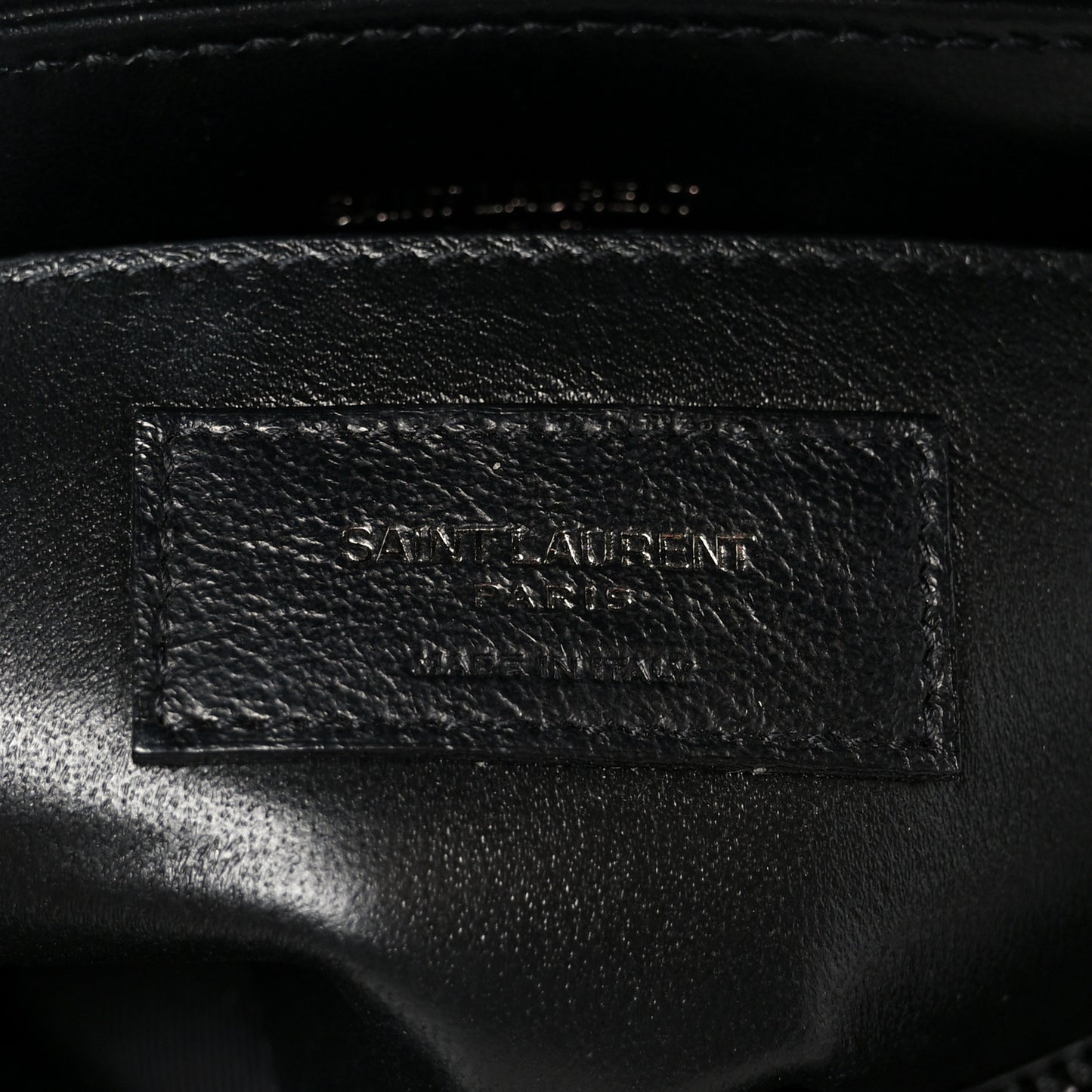 Calfskin Y Quilted Monogram Monochrome Small Loulou Chain Satchel Black
