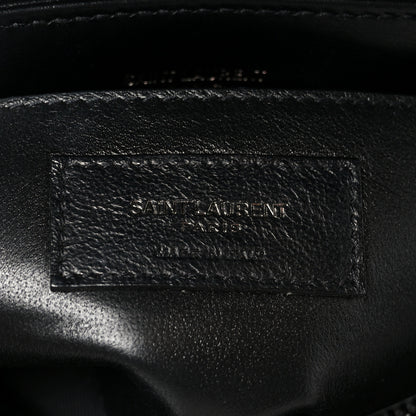 Saint Laurent Calfskin Y Quilted Monogram Monochrome Small Loulou Chain Satchel Black 7 of 11