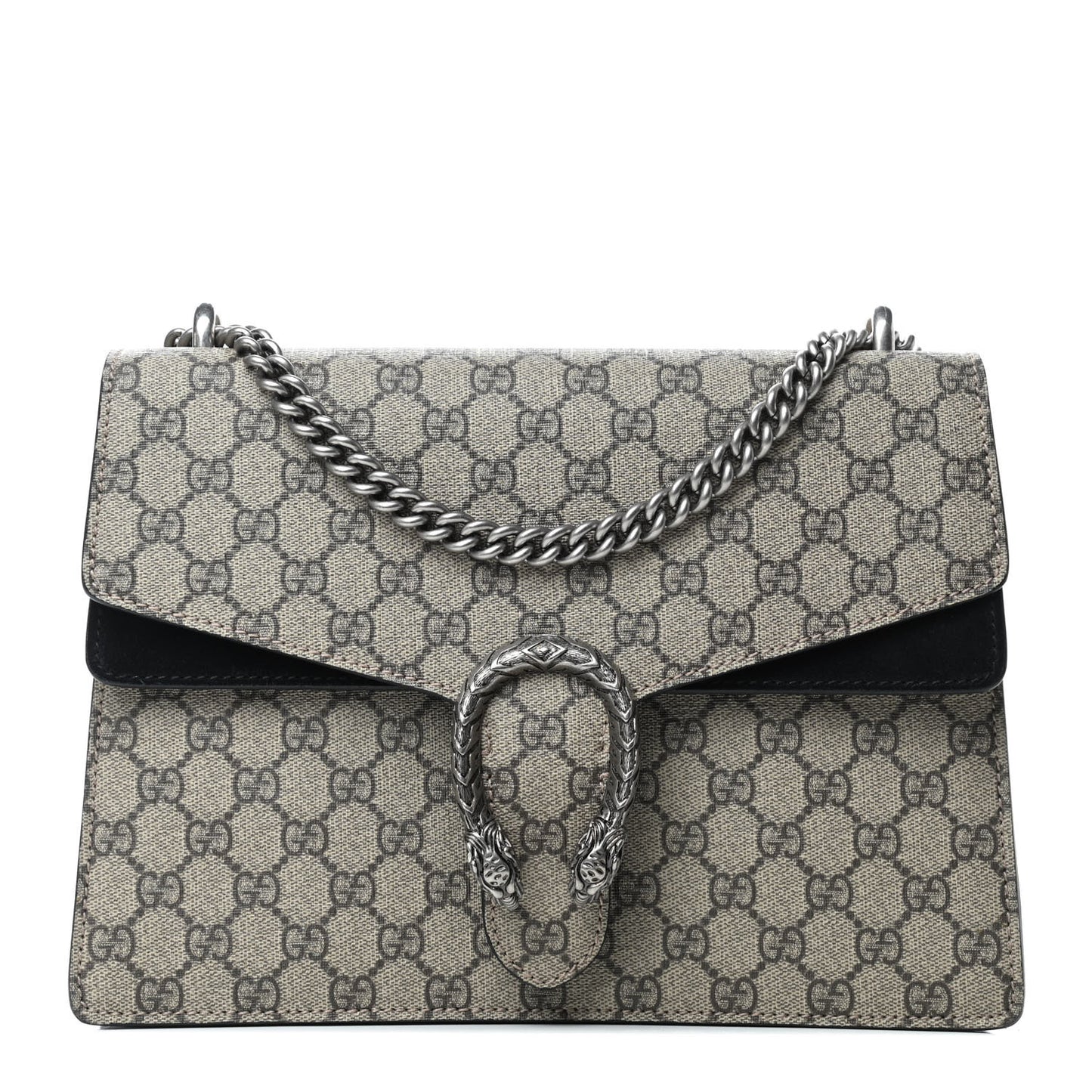GG Supreme Monogram Medium Dionysus Shoulder Bag Black