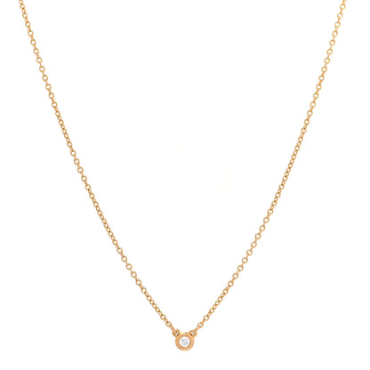 Tiffany 18K Rose Gold Diamond .03ct Elsa Peretti Diamonds by the Yard Pendant Necklace 1 of 4