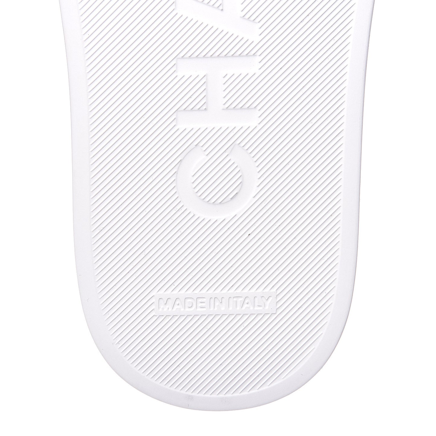 Rubber CC Flat Slide Sandals 35 White