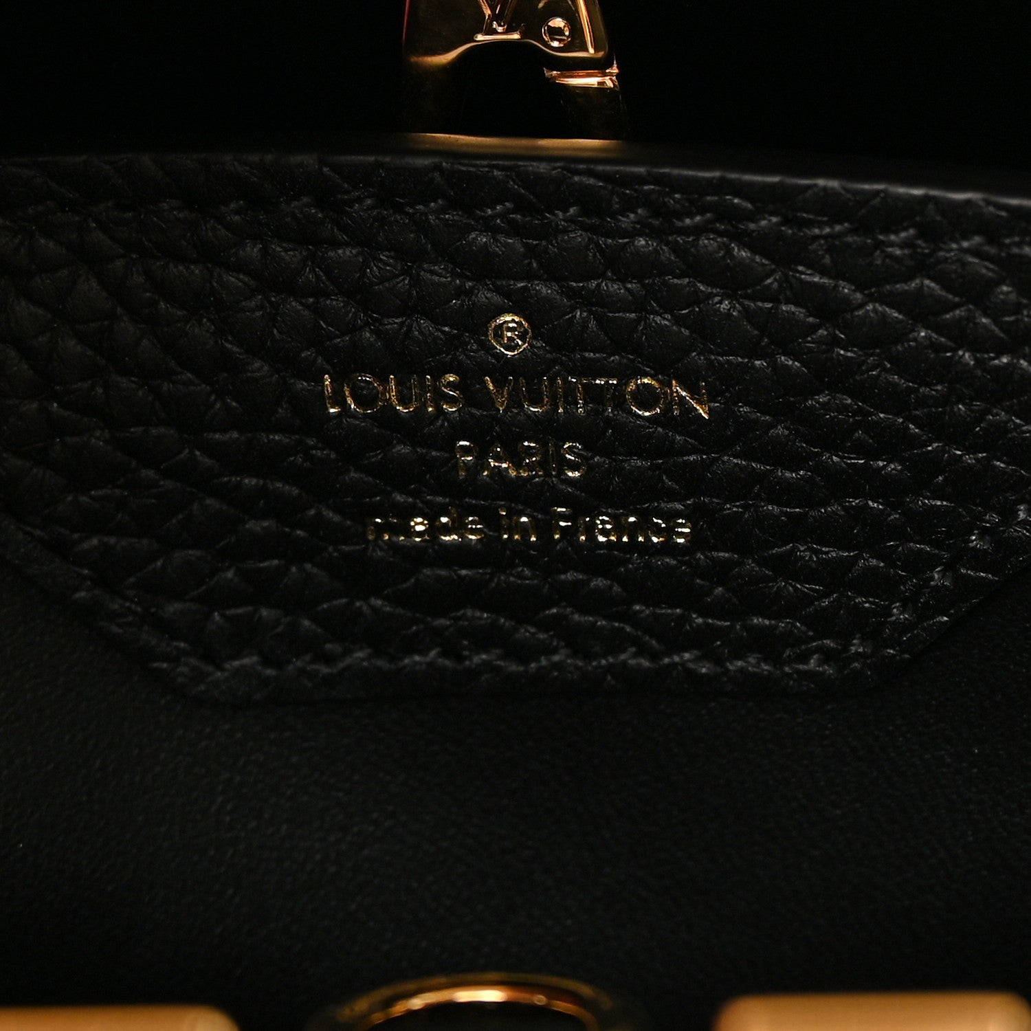 Louis Vuitton Taurillon Flower Chain Capucines MM Black Galet Gray Pearly Cream 6 of 11