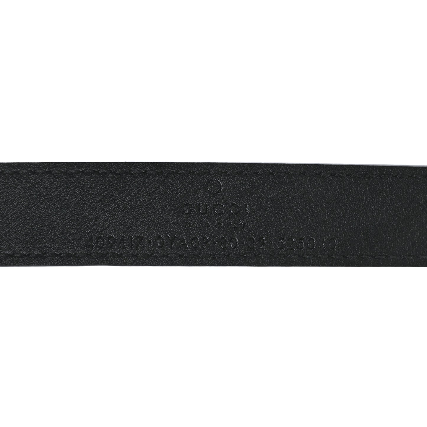 Plutone Calfskin Palladium Double G 20mm Belt 80 32 Black