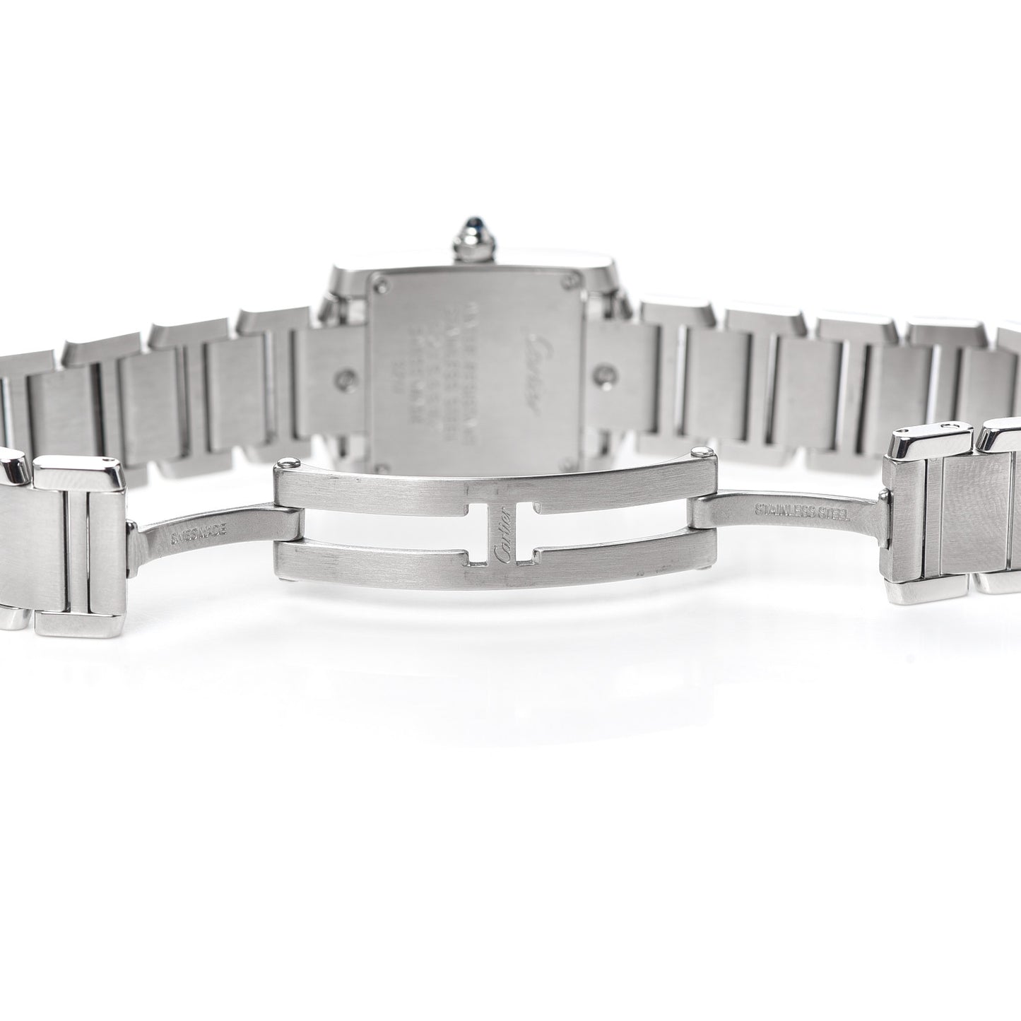 Stainless Steel Diamond 20mm Tank Francaise Quartz Watch