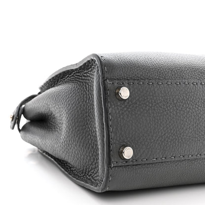 Fendi Cuoio Romano Selleria Bi-Color Medium Peekaboo Iconic Satchel Asfalto Latte 10 of 11