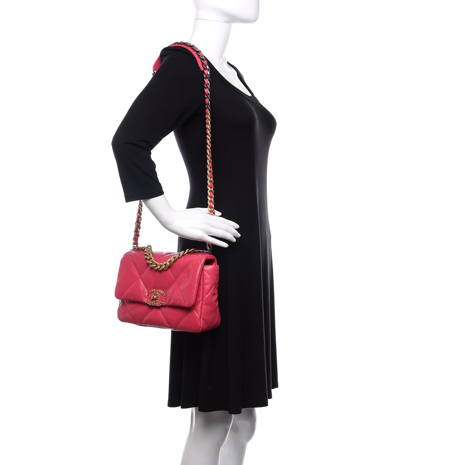 Chanel Goatskin Quilted Medium 19 Flap Pink 2 of 11