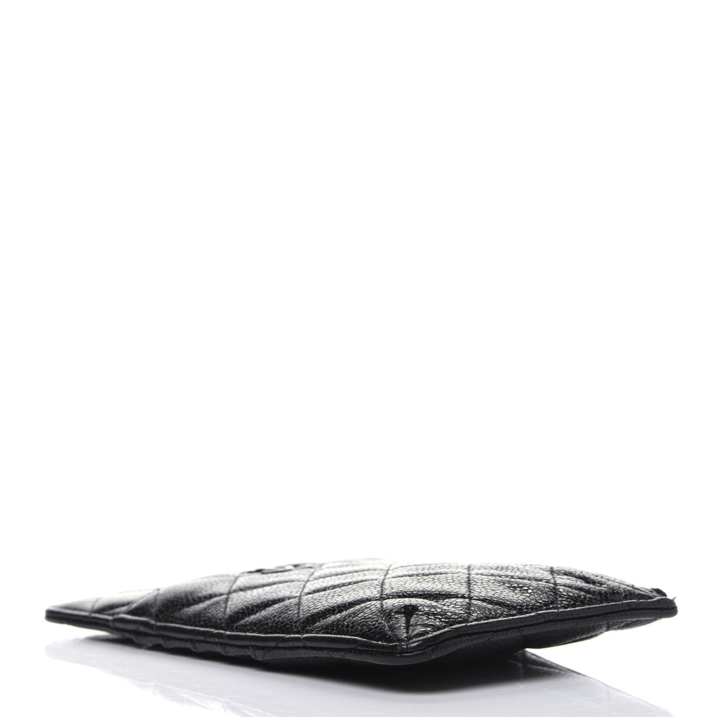 Caviar Quilted Classic Flat Wallet Pouch So Black