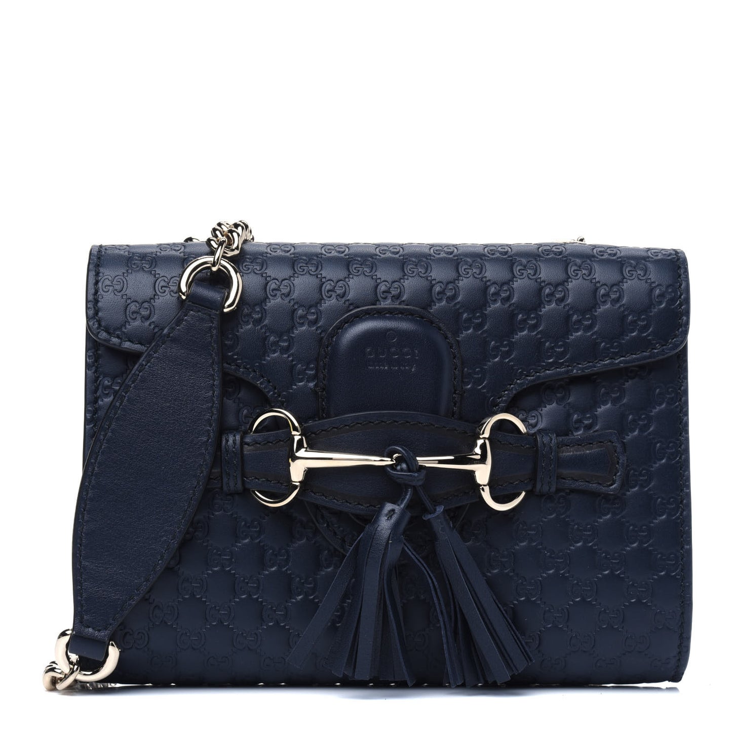 Microguccissima Mini Emily Chain Shoulder Bag Blue