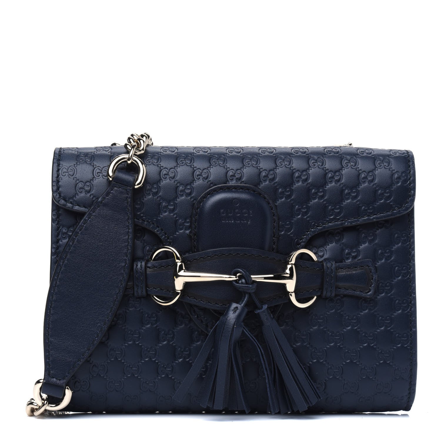 Gucci Microguccissima Mini Emily Chain Shoulder Bag Blue 1 of 5