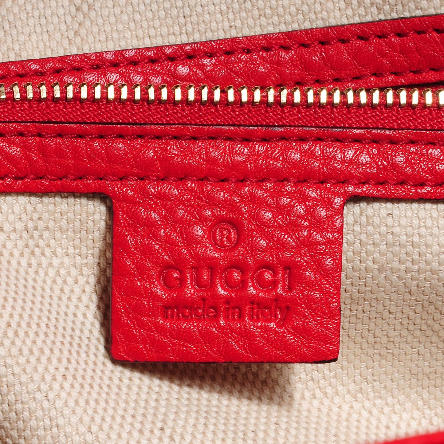 Pebbled Calfskin Medium Soho Shoulder Bag Red
