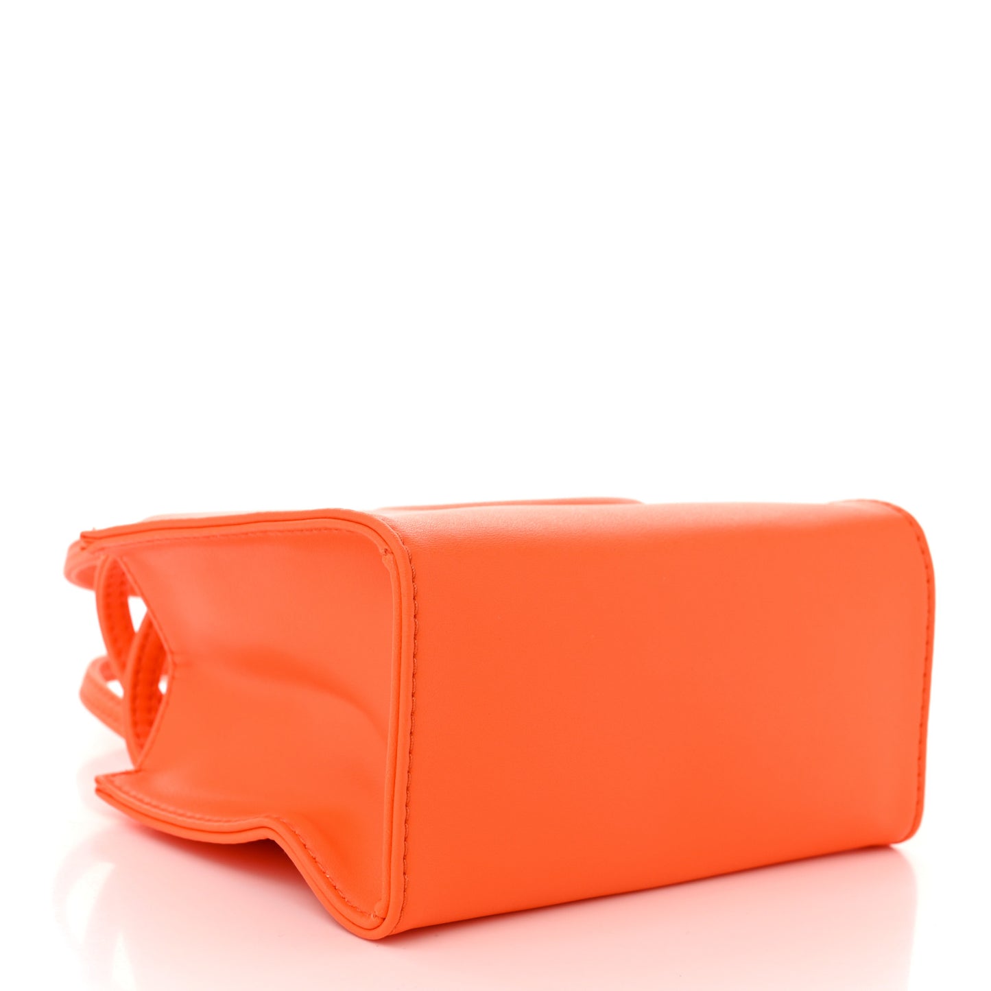 Vegan Leather Small Shopping Bag Orange