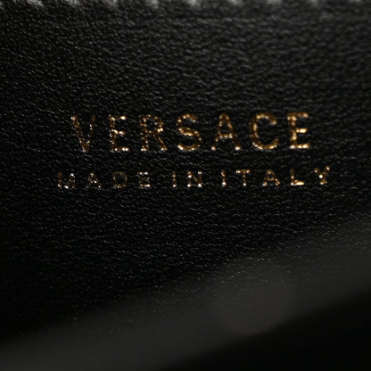 Versace Vitello Snakeskin Calf Hair Virtus V Small Top Handle Shoulder Bag Black Brown Multicolor 7 of 15