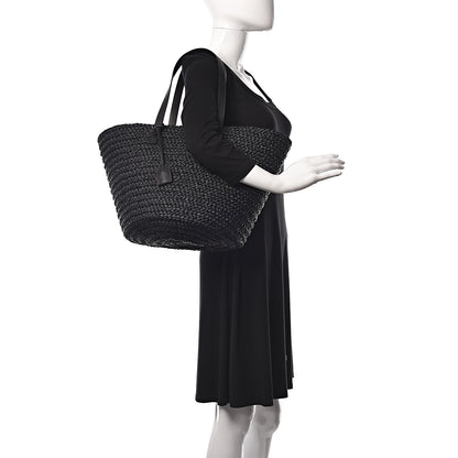 Saint Laurent Raffia Medium Panier Bag Black 2 of 9