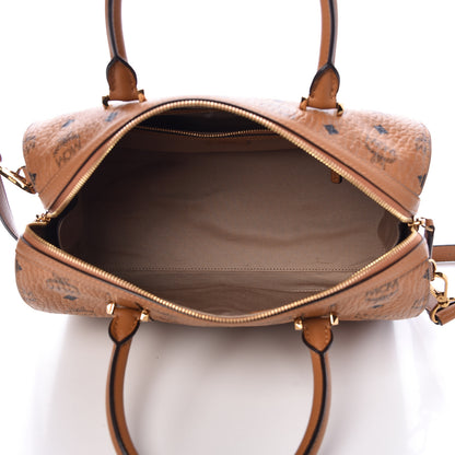 MCM Visetos Medium Boston Bag Cognac 5 of 11