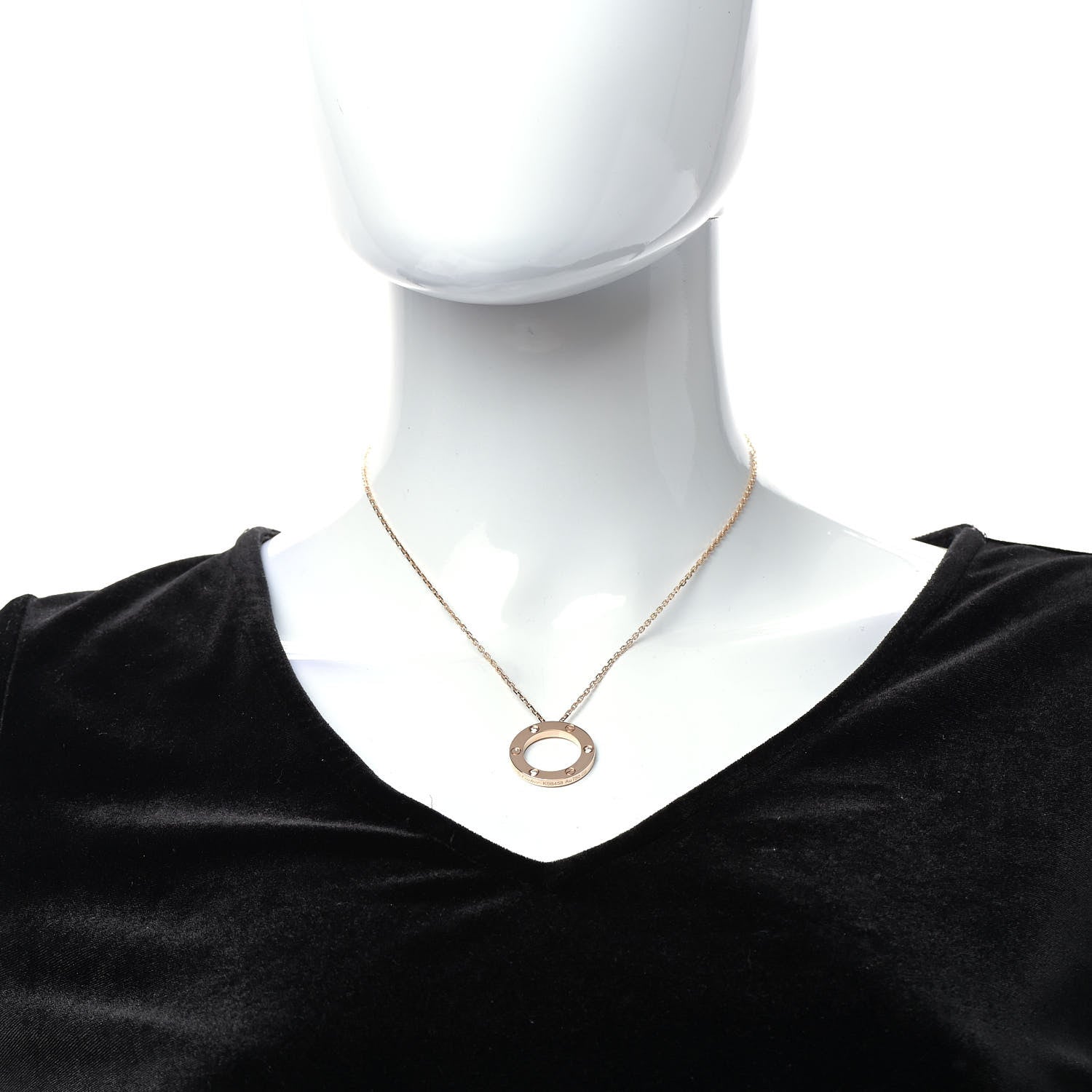 Cartier 18K Pink Gold 3 Diamonds LOVE Pendant Necklace 2 of 7