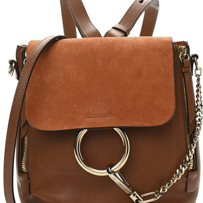 Chloe Suede Calfskin Medium Faye Backpack Tan 8 of 10