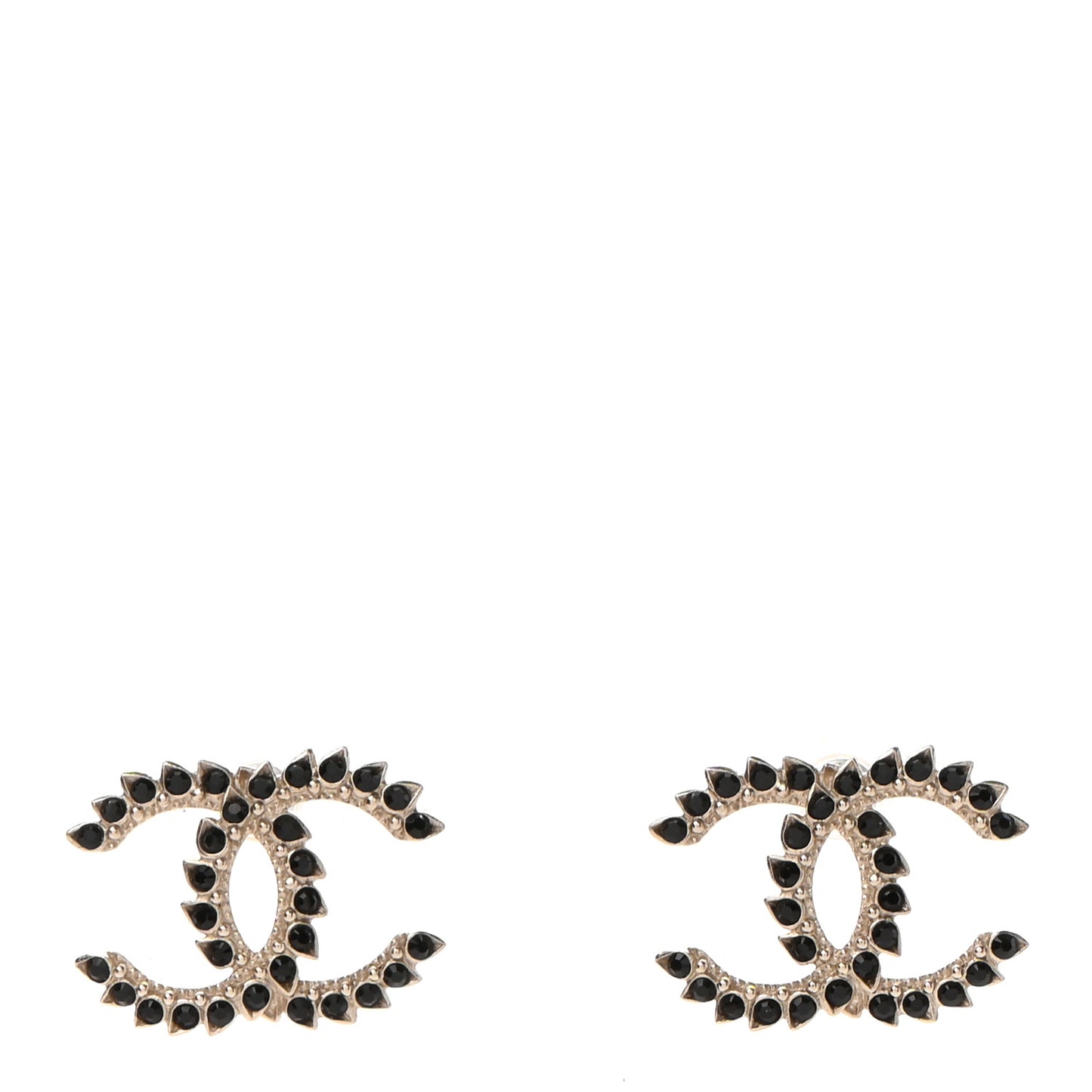 Strass Crystal Dazzling Wheat CC Earrings Black Gold