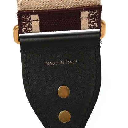 Christian Dior Canvas Embroidered Shoulder Strap Burgundy 3 of 4